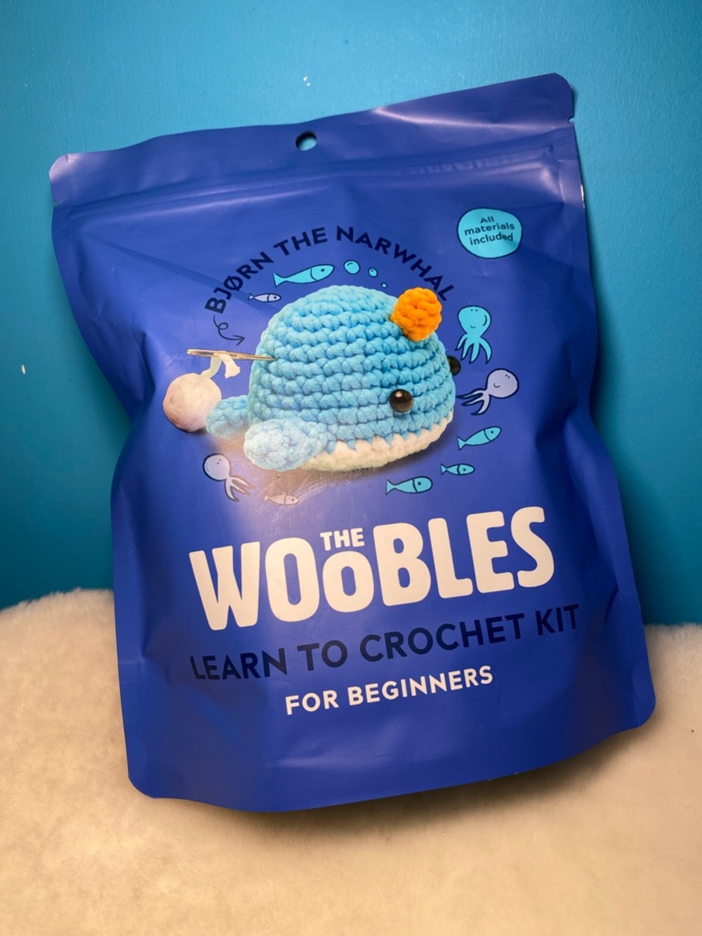 Bjorn the Narwhal Learn to Crochet Kit - Blue